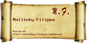 Malitsky Filippa névjegykártya